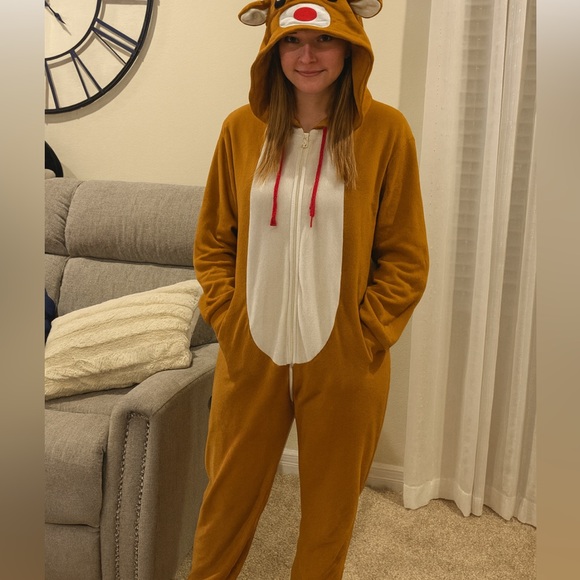 American Eagle Outfitters Other - American Eagle Outfitters Reindeer Xmas Christmas, pajama hoodie costume onesie